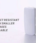 Side view of LED construction string light component showcasing impact resistance and reusable design with text overlay.