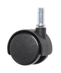 Heavy Duty Swivel Caster Wheels With Two Brakes For Workbenches And Furniture, black polyurethane wheel, metal stem