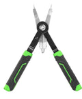Pro Grade 8 Inch Quick Turn Snap Ring Pliers With Interchangeable Tips For Internal And External Rings Includes Straight And 90 Degree Curved Tips Durable 50 Steel Body With Chrome Vanadium Four Tip Sets For Precise Car Repair And Construction.