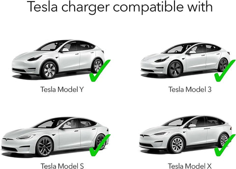 Tesla Model Y, Model 3, Model S, and Model X compatible with Level 2 Electric Vehicle Charger 40 Amp 240 Volt NEMA 14 50 Plug 16 Ft Cable.