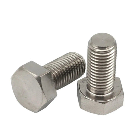 Pure Titanium External Hex Bolts M12 Hexagon Head Screws 10 Piece DIN933 Set showing two heavy-duty bolts with hexagonal heads.