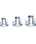 Bulk Pack 210 Units 1/4 20 T Connector Coated Four Point Attachments For Woodworking And Mechanical Installations, Rust Resistant Alloy Steel T Nuts