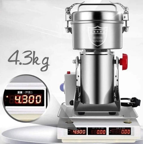 Electric Grain Mill Grinder For Home Use And Small Biz Multigrain Dry Milling Machine with 4.3 kg weight display
