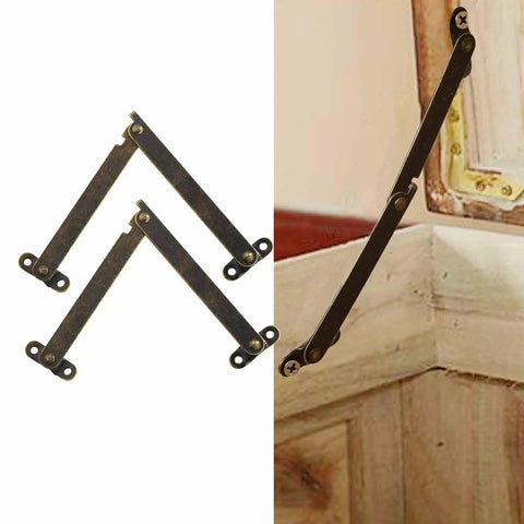 2 Pack Lid Lift Hinge With Damper For Jewelry Boxes And Cases Easy Install Vintage Style Flap Stay Support Bronze
