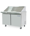 Heavy Duty Commercial Refrigerator 12 Cu Ft Slick Stainless Steel Digital Temp Controls Bright Led Display, two-door design.