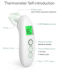 No-Touch Digital Forehead And Ear Thermometer For Adults And Kids With 0-3 Year Old Child Mode, Fast Accurate Temp Readings, Easy Readout, Safe Family Health Tool, white plastic handheld