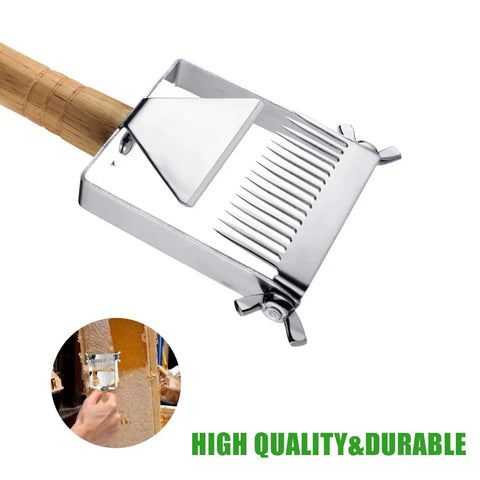 Adjustable Honey Uncapping Fork With Stainless Steel Blade And Wooden Handle For Beekeeping Enthusiasts, Quick Honey Harvest