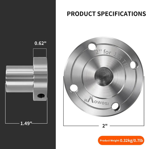 2 Inch Steel Wood Lathe Faceplate Fits 1 X 8 TPI Spindle With Screwchuck Four Mounting Holes 0.4 Inch Thick Heavy Duty