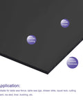 Close-up of UHMW Polyethylene Sheet 6.1 X 8 X 0.08 Inches Black Pack Of 2 Built Tough For Liners Bushings Bearings Self Lubricating Abrasion Resistant Plastic For DIY Projects, showing smooth edges and uniform thickness.