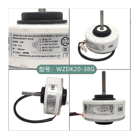 Drop In DC Brushless Variable Frequency Fan Motor For AC Units 280V Internal Replacement High Efficiency Low Noise WZDK20-38G