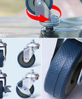 Close-up of 360-degree swivel wheels on 10 Inch Heavy Duty Plant Dolly With Wheels, 160 Lbs Capacity Metal Rolling Plant Stand With Casters