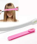 Pink Cordless Hair Trimmer Kit For Women To Snip Split Ends And Trim Bangs Or Bobs At Home With Professional Stainless Steel Blades Easy DIY Haircut Tool For Layers And Touch Ups Perfect Gift Idea, with a pink hair clip for precise cutting.