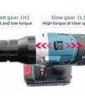 Powerful Cordless Rivet Nut Tool Kit With M3 To M12 Bits For Easy Automatic Installation Featuring Ergonomic Handle For No Cable Hassles And Serious Grip On Any Metal Job, speed selector side view