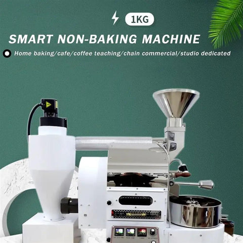 Large Capacity Electric Coffee Roaster Machine With Digital Timer Nonstick Drum For Home Brews And Side Hustles Level Up Your Daily Grind Setup Straight From Scratch, showing parts and controls.