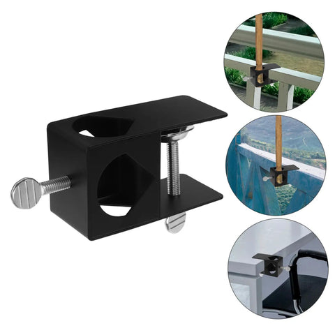 Heavy Duty Torch Clamp Holder Mount For Deck Lights And Tiki Torches On Porches Railings And Outdoor Spaces Durable Iron Clamp