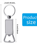 20 Pack Sublimation Keychain Blanks With Bottle Opener Dope Aluminum Rectangle Metal Key Rings For Heat Transfer Photo Gift