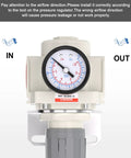 Front view of 1 Inch NPT Air Pressure Regulator for Compressed Air Systems, Mini AR5000-10 Regulator with 0-150 PSI Gauge