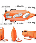 Swim Buoy For Open Water Swimmers With Adjustable Waist Belt Waterproof 28L Dry Bag Floating Safety Gear with compartments and handles