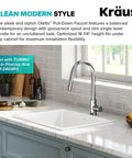 Contemporary Oletto Pull-Down Kitchen Faucet With Single Handle In Chrome Finish, Spot-Free And Corrosion-Resistant in kitchen