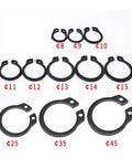 Heavy Duty External C Type Circlip Retaining Rings For Shafts Built To Last Burr Free Surface Carbon Steel Black Finish Snap Rings Set Sizes