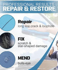 Windshield Repair Kit Two Piece Car Glass Fix Set With Nano Resin Filler For Chips And Cracks Quick Fix That Gets Cracks Gone Glass Kit Auto Windshield Tool showing repair categories: Repair, Fix, Mend.