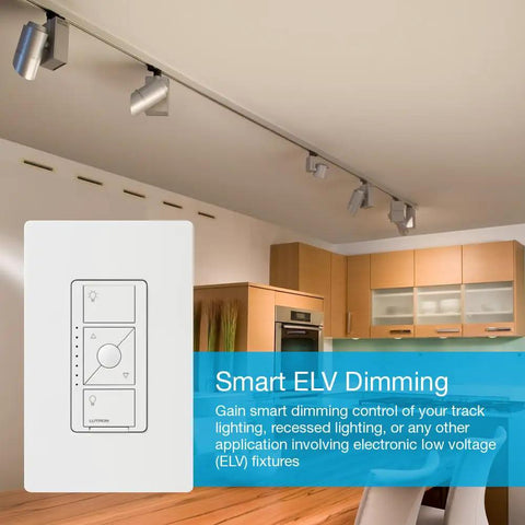 Smart Dimmer Switch For ELV Lighting With Hub Required, 250W LED, Single Pole And 3-Way Compatibility in kitchen setup