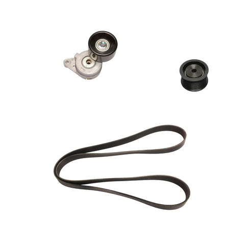 Accessory Drive Belt Kit With Automatic Tensioner And Idler Pulley For Import And Domestic Vehicles OE Grade Fit No Fuss Plug And Play