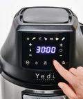 Level Up Your Cookware Game With This Smart Air Fryer Lid And Dehydrator Attachment Compatible With 6 Quart Electric Pressure Pots Featuring Seven Quick Presets Diy Custom Settings And A Handy Delay Timer To Free Up Counter Space And Whip Up Crispy with control panel displaying timer.