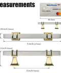 10 Pack 3 Inch Cabinet Handles In Brushed Nickel And Gold Finish with detailed measurements for easy installation.