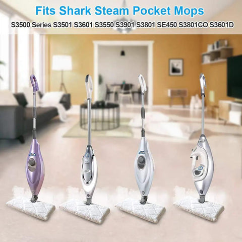 Washable Microfiber Steam Mop Pads Replacement For Shark Steam Pocket Mops S3500 Series in living room setup