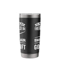 Glider Pilot Stainless Steel Insulated Tumbler For Sailplane Fans And Aviation Enthusiasts, black design, front view.