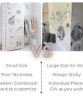 Comparison of small wall decals vs Jumbo Peony Watercolor Wall Decals Set, Large Floral Peonies with Leaves for Room Decor