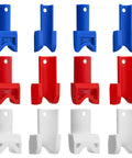 12 Piece Conduit Wire Pulling Grips Set With Open Ring Holders For 1 2 Inch 3 4 Inch And 1 Inch Electrical Cables in various colors.