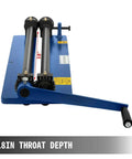 Front view of 18 Inch Sheet Metal Bead Roller With Six Die Sets For Strengthening Ribs Heavy Duty Steel Build In Navy Finish