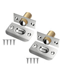 12pc Invisible Wooden Cabinet Door Catch Ball Latch Kit With Elastic Adjustable Spring Bead Mechanism For Closet Lock Install Hide Screws And Punching Tools Seamlessly with silver finish and brass detail.