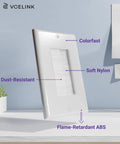 Brush Wall Plate Cable Pass Through In Wall Cable Management Single Gang Decorator Wall Cover White, side view