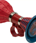 Spider Man Webbed Bike Horn For Kids, Loud Fun Sound For Any Bike, Trike, Or Scooter, showing red and blue design with webbing.