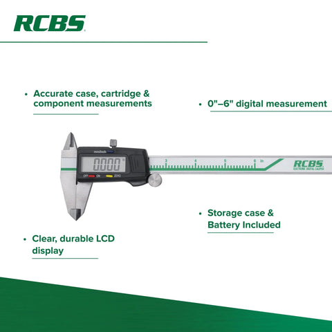 Digital Calipers 0 To 6 Inch For Reloading, Accurate Case And Cartridge Measurements, Precision Digital Caliper For Full Length Sizing, Reliable Tool For Handloaders And Ammo Crafters, Great For 280 Remington