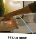 Person ironing with Pro Grade Heavy Duty High Temperature Steam Iron Replacement Hose And Tube, blue PTFE material
