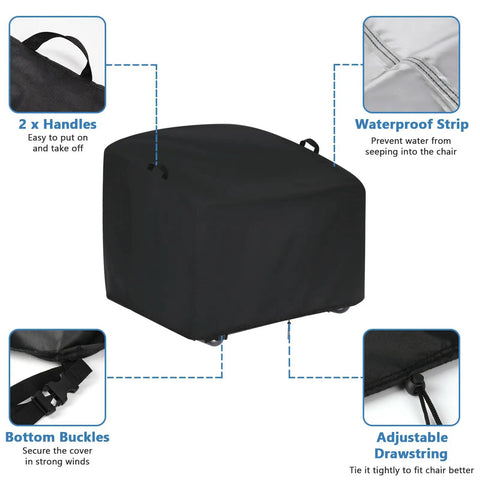 Outdoor Papasan Chair Cover Waterproof 41 Inches Wide 45 Inches Deep 31 Inches High Heavy Duty 420D Oxford Fabric with features
