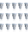 15 Pcs Camber Alignment Pin Set For Chevy Silverado Tahoe Suburban Avalanche Yukon Escalade GMC Sierra Savana Hummer H2 H3 Cam Guide Pins Replacement Kit, silver pins arranged in rows.