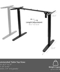 VIVO Electric Standing Desk Frame Single Motor Height Adjustable Workstation Base With Memory Settings Fits 41-74 Inch Tops Strong Black Steel Legs for ergonomic home office setup.