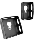 Upgraded Stainless Steel Square Slot Cutter For Drywall Outlet Box, two black cutting blades for precise drywall cuts.