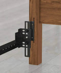 Heavy Duty Rock Solid Hook On Bed Frame Conversion Bracket Kit With Quick Install Hardware Bolt On To Hook On Headboard Or Footboard Black Steel attached to wooden bed leg.