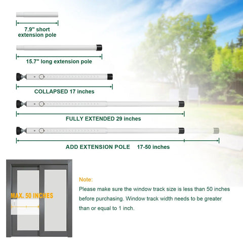 2 Pack Adjustable Window And Sliding Door Security Bar For Inside Use No Drilling Installation Heavy Duty Steel Fits 17 To 50 Inches