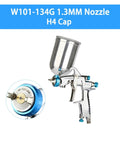 Heavy Duty Pneumatic Paint Sprayer With 400Cc Metal And Plastic Cups For Cars And Trucks Includes 1.3Mm And 1.8Mm Nozzles side view with 1.3mm nozzle.