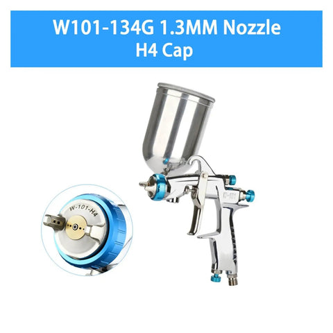 Heavy Duty Pneumatic Paint Sprayer With 400Cc Metal And Plastic Cups For Cars And Trucks Includes 1.3Mm And 1.8Mm Nozzles side view with 1.3mm nozzle.
