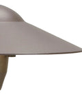Close-up of 8 Inch Outdoor LED Path Light In Textured Architectural Bronze With 12V Adjustable Exterior Dome Light For Walkways Garden Paths And Entryways Low Voltage Landscape Fixture Delivers Wide Glare Free Illumination showing side view of dome and bronze texture
