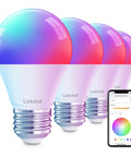 4-pack Smart LED Bulbs That Play Nice With Alexa And Google Home, No Hub Needed, WiFi Bluetooth, RGB, app control, A19 E26