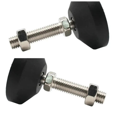 Close-up of Nylon Universal Joint With Adjustable Furniture Leveling Feet Swivel Base, D60mm, M8 thread.